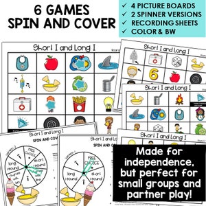 Short and Long Vowel Sounds Activities and Games Bundle | Elementary ...