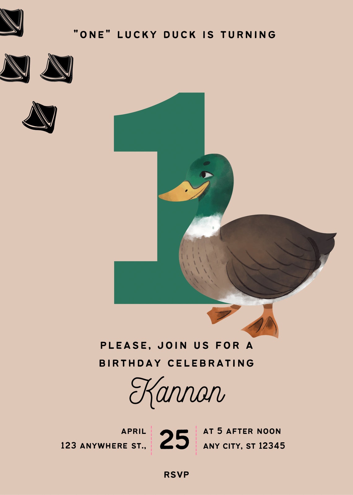 One Lucky Duck Invite Etsy