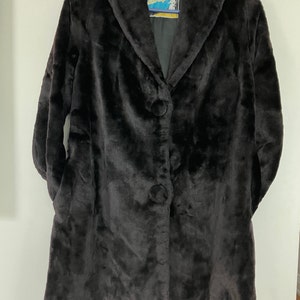 Dark Chocolate Brown Mid Century Wool Jacket Coat Buttons Pockets &quot;British Style&quot; Vintage