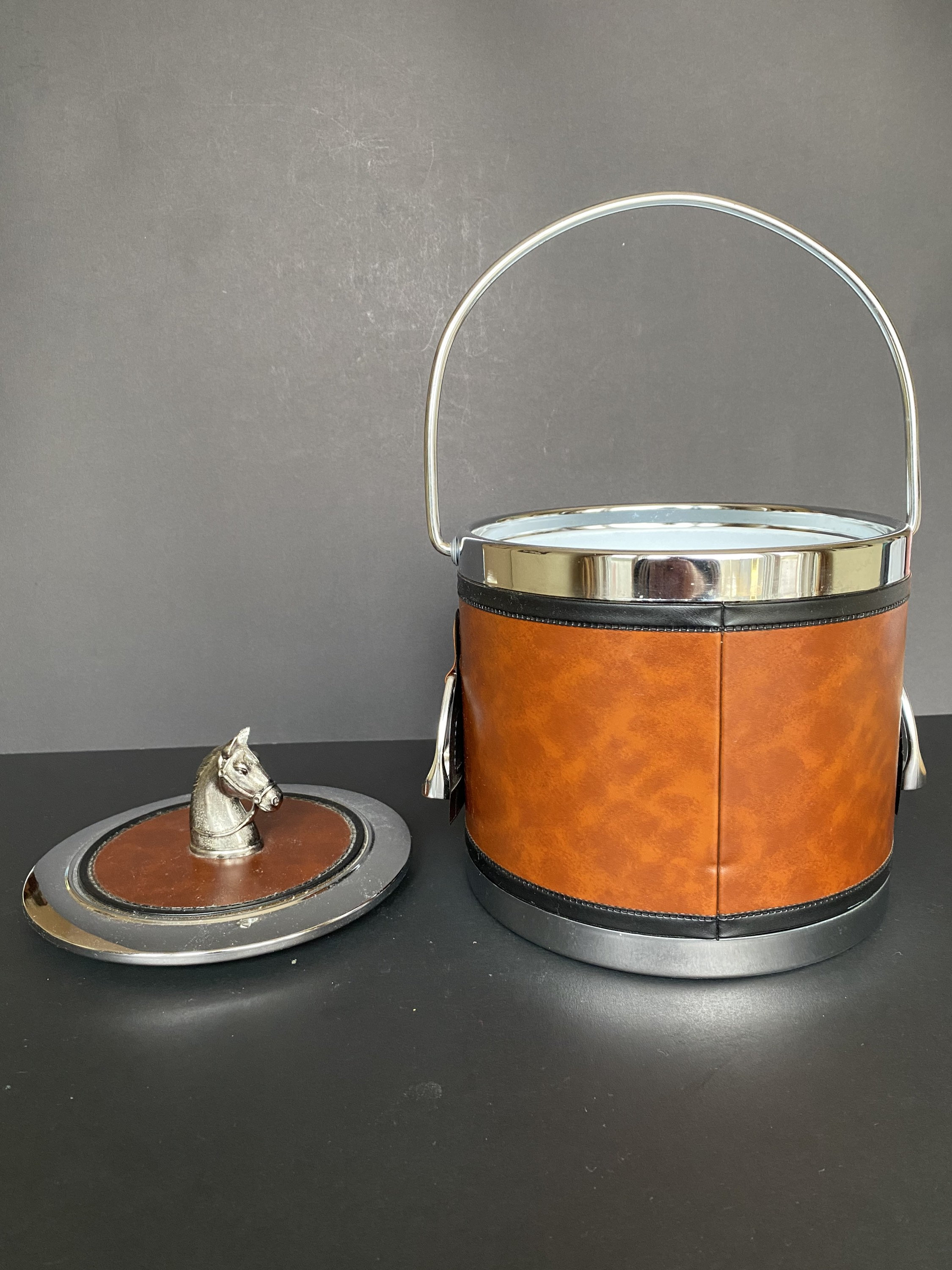 Vintage Equestrian Horse Ice Bucket Barware Japan Etsy