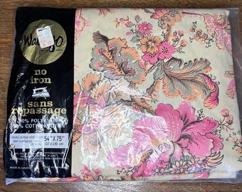 Vintage Wabasso Old Versailles Floral Double Full Fitted Sheet