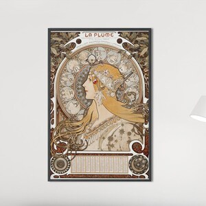 Zodiaque ou La Plume Art Print, Fine Art Print, Affiche vintage, Belle peinture Boho, Décor mural Art Déco, Zodiaque Art Lune Céleste