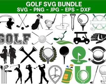 Golf SVG Bundle: Golf Ball Clipart, Sports Design (Digital Download)