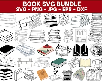 Books SVG Bundle | Reading, School, Library Cut Files (Digital Download)
