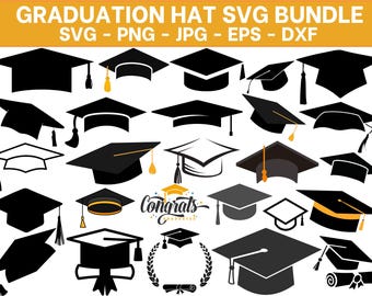 Graduation Cap SVG: CAP Silhouette Clipart (Digital Download)