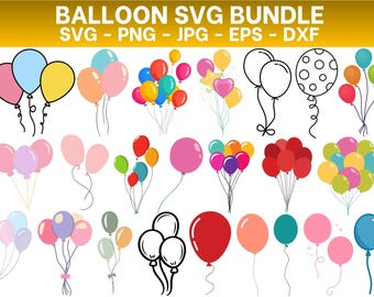 Balloon SVG Clipart Bundle, Party Birthday Cut File (Digital Download)