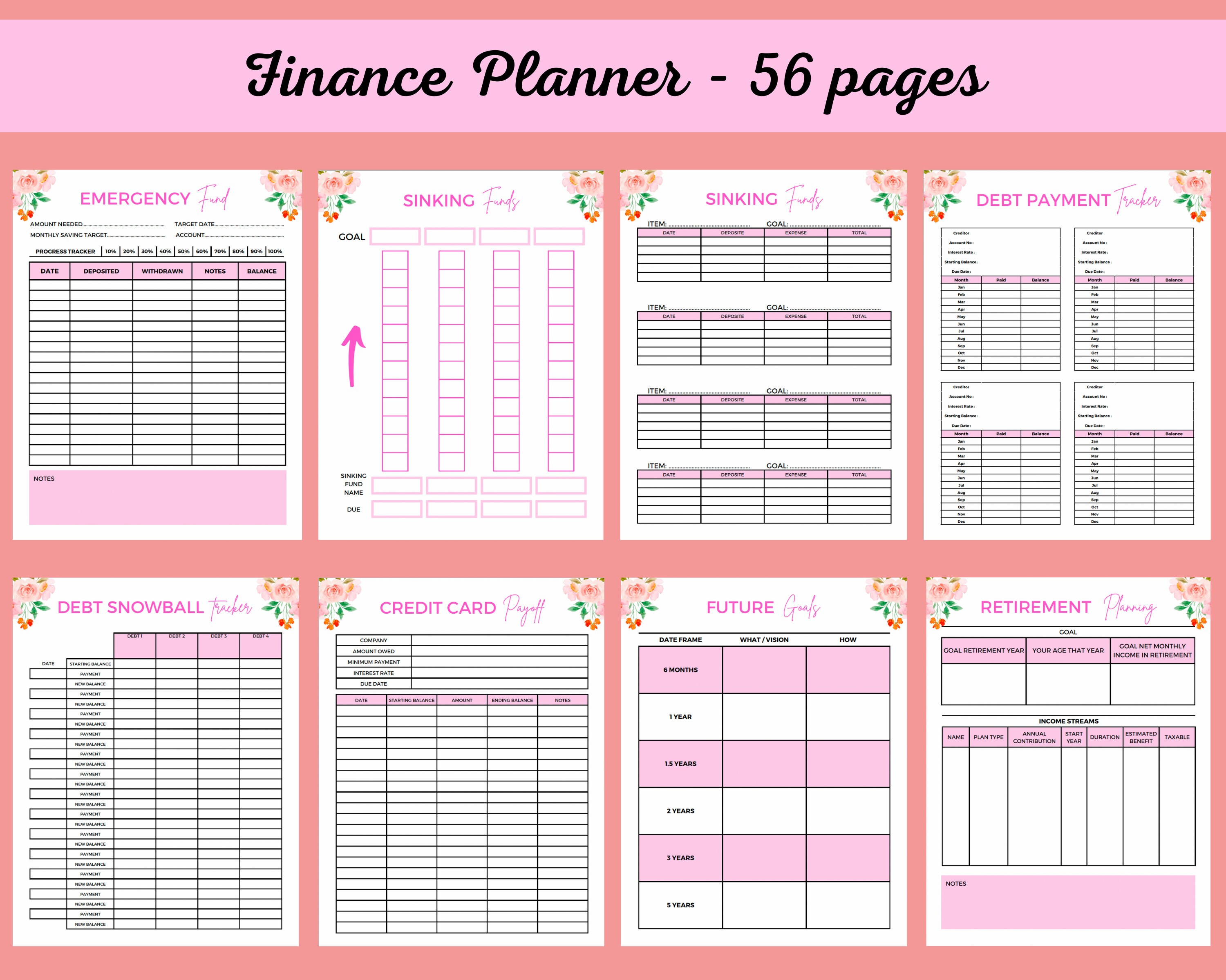 Printable Budget Planner. Financial Planner. Weekly Monthly - Etsy