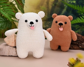Eisbär Snuggler Häkelanleitung | Chenille Garn Lovey Anleitung (PDF)