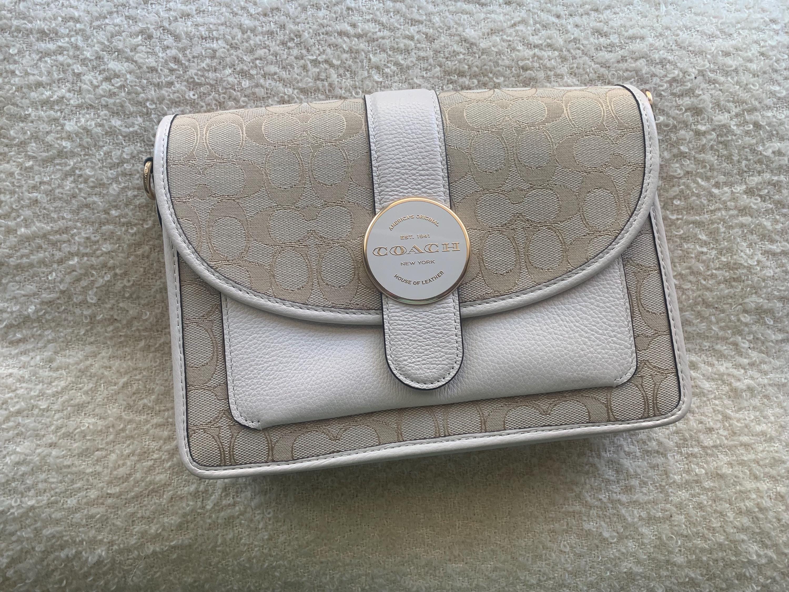 Coach | Lonnie Crossbody | Khaki Signature Jacquard Chalk Leather 