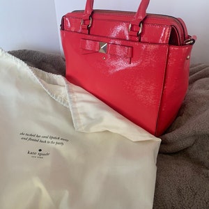 Kate Spade Strawberry Pink Patent Leather Satchel | Pre-owned