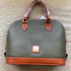 Dooney and Bourke Zip Zip Satchel | American Leather | Pebble Olive Leather