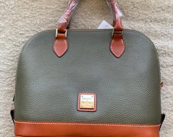 Dooney and Bourke Zip Zip Satchel | American Leather | Pebble Olive Leather