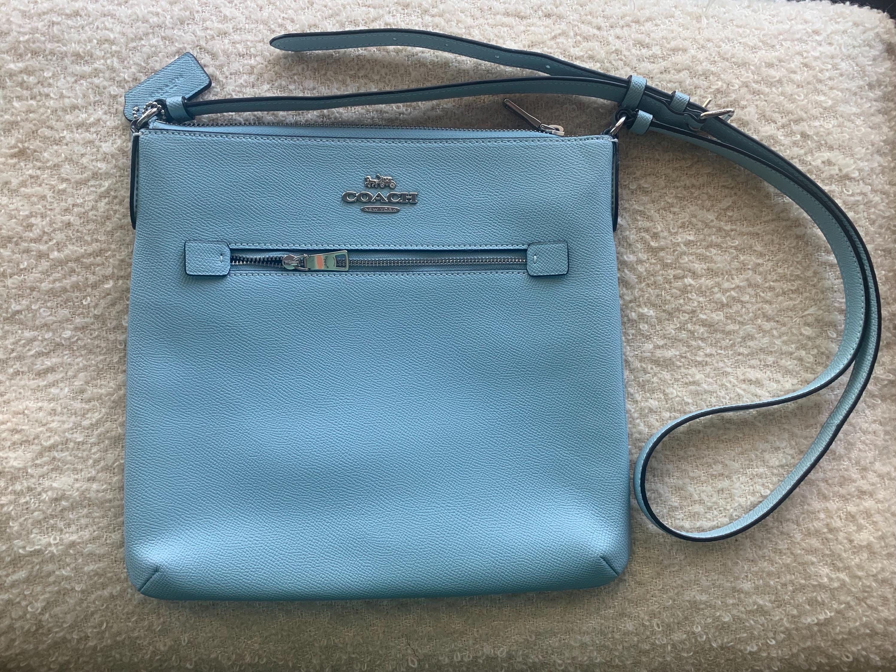 Crossbody Handbag Coach Light Blue Crossbody Coach Blue/White