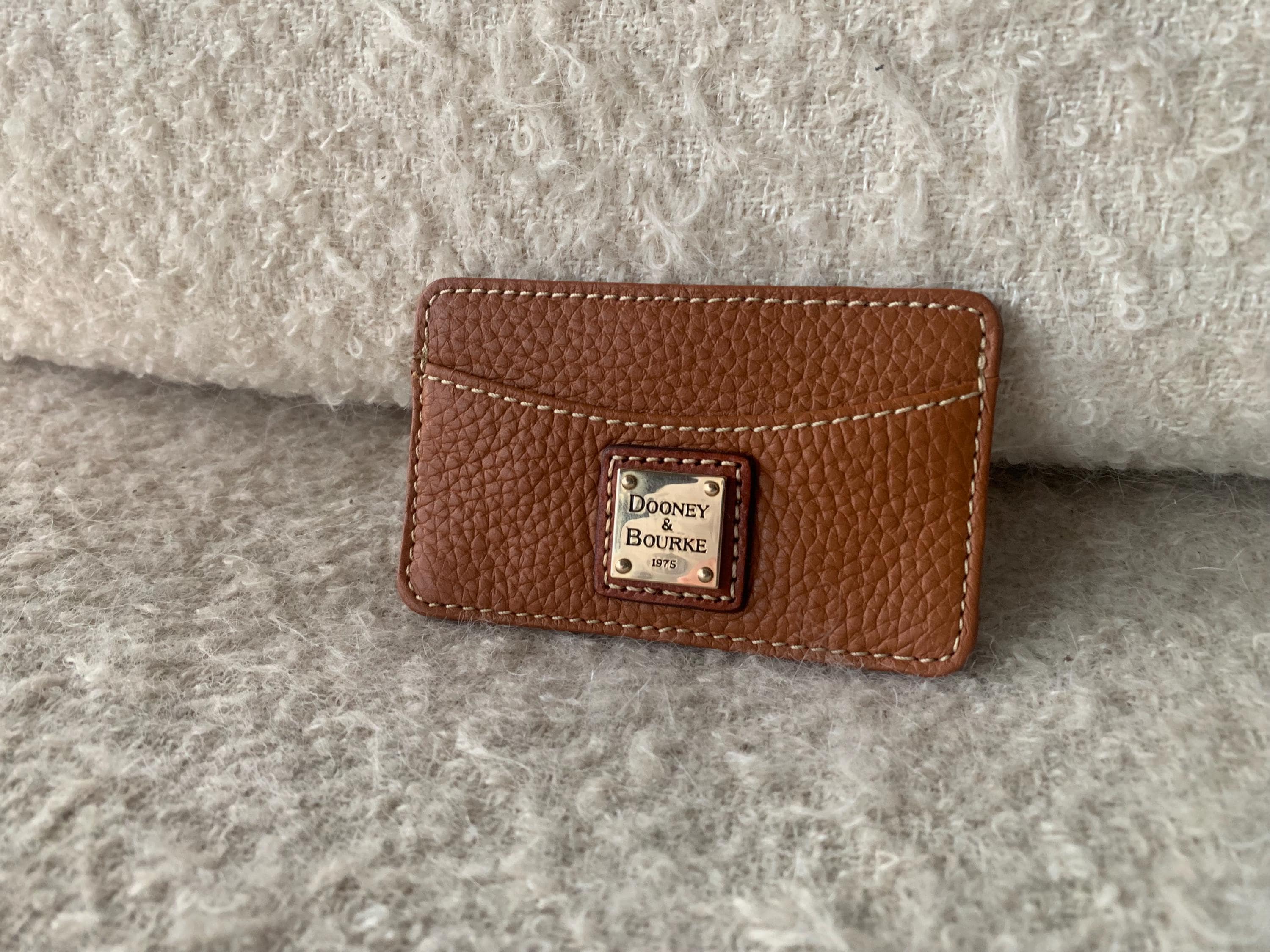 dooney and bourke cigarette case Dooney and Bourke Pebbled Leather Credit Card Holder | Business Card Holder  | American Leather | Caramel