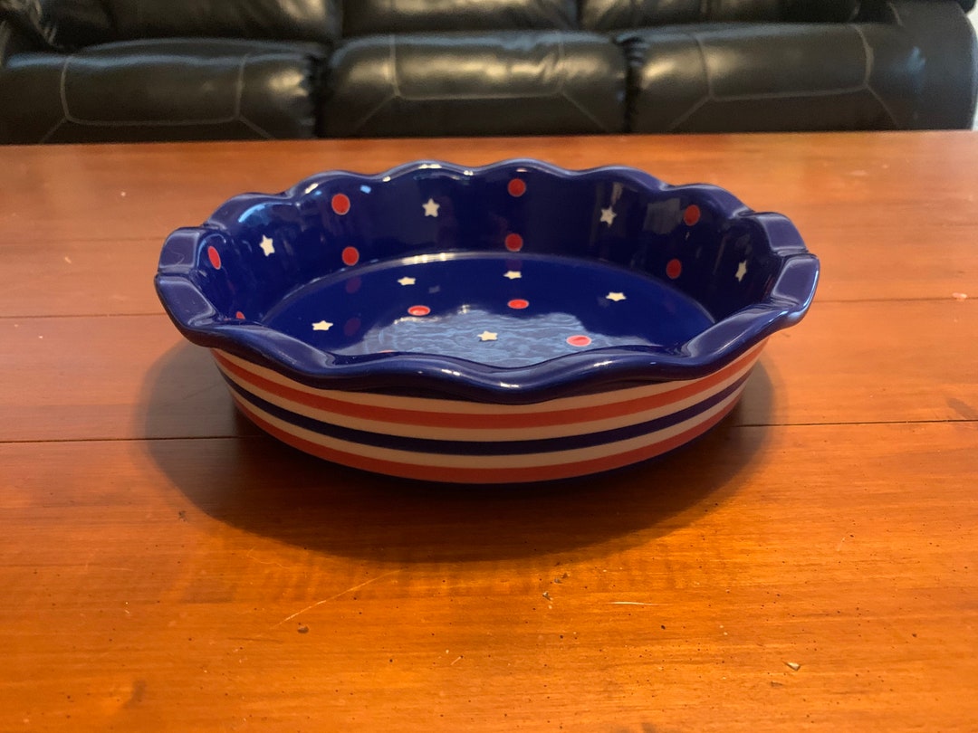 Temptations Red White & Blue 9 Fluted Pie Dish Etsy