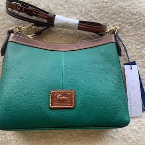 Dooney and Bourke Belvedere Crossbody Pouch | American Leather | Pebble Teal Leather