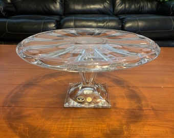 Bohemia Czech Republic Lead Crystal over 24% PbO Pedestal Cake Stand