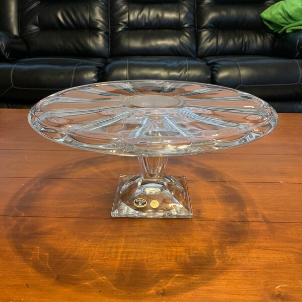 Lead Crystal Cake Stand Etsy UK