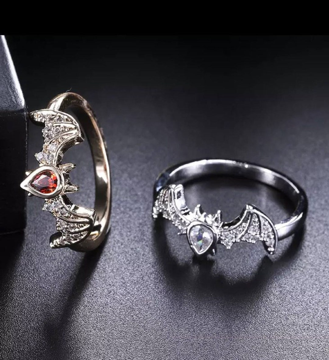 Sterling Silver Bat Ring Bat Zircon Ring Gothic Bat Ring Etsy