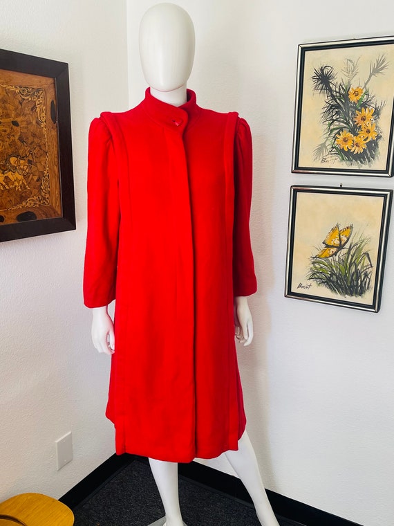 Vintage Small Red Wool Overcoat