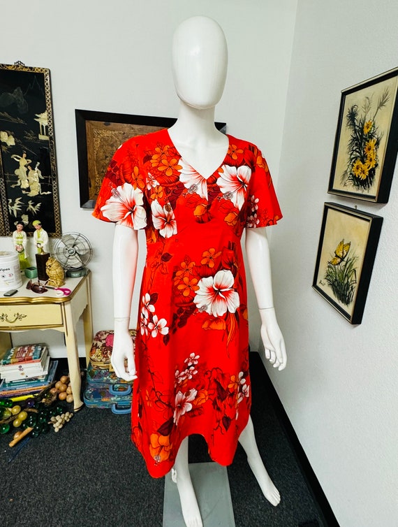 Royal Hawaiian Red Floral Dress