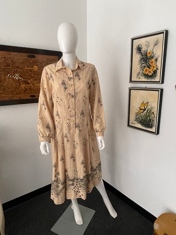 Vintage Pleated Drop Waist Dress
