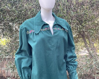 Vintage Green Embroidered Tunic