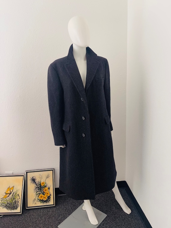 Brooks Brothers Large Dark Grey Wool Trench Coat
