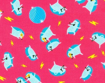 Hedgehogs Dancing - ABC Dance Collection by Hello Lucky for Robert Kaufman, 100% cotton fabric, Ships NEXT DAY