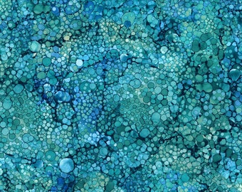 Bliss Bubbles Teal - Whale Song collection for Northcott fabric - 100% Cotton Fabric - SHIPS TOMORROW