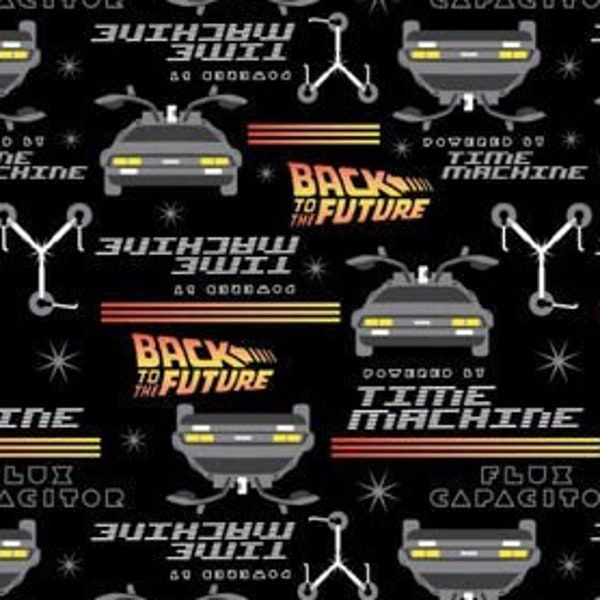 Back to the Future Fabric - Flux Capacitor - 100% cotton fabric by Camelot Fabrics - 80s movie theme fabric travel material