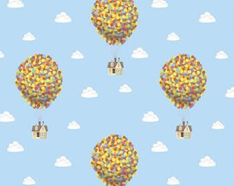 UP Movie Fabric - Ships NEXT DAY - Disney Up Movie - Balloon House - 100% cotton fabric by Camelot Fabrics