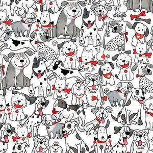 Smiling Dog Fabric - 100% cotton - Timeless Treasures CD3845
