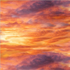 Sunset Clouds Fabric - 5 O&#39;Clock Somewhere - Whistler Studios for Windham - 100% Cotton - Landscape collection - Cloudy Skies