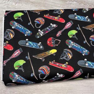 Skateboarding Fabric - 419-Black - Elizabeth&#39;s Studio Sports Collection - 100% Cotton