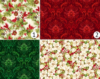 Christmas Fabric - Holly Berry Park -100% cotton - Studio E - red cardinal