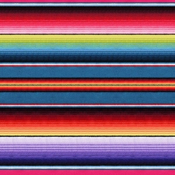 Mexican Sombrero Stripe - 100% Cotton Fabric - Elizabeth's Studio - Multicolor Mexican Blanket stripe Material for sewing