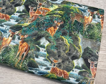 Spotted Deer Fabric - 21493 Multi - 3 Wishes - 100% Cotton Fabric - Forest Animals