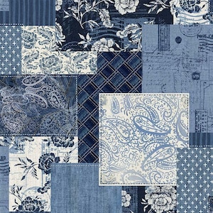 Denim Patchwork QUILTING COTTON - Denim Look Fabric - 100% Cotton Fabric - Michael Miller - Cheater quilt