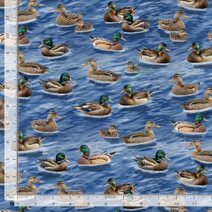Mallard Duck Fabric Timeless Treasures Lakeside Cabin 100% Cotton Lake ...