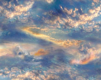 Beach Sky Fabric - Timeless Treasures - 100% Cotton - SKY-CD3872  SUNSET - Clouds