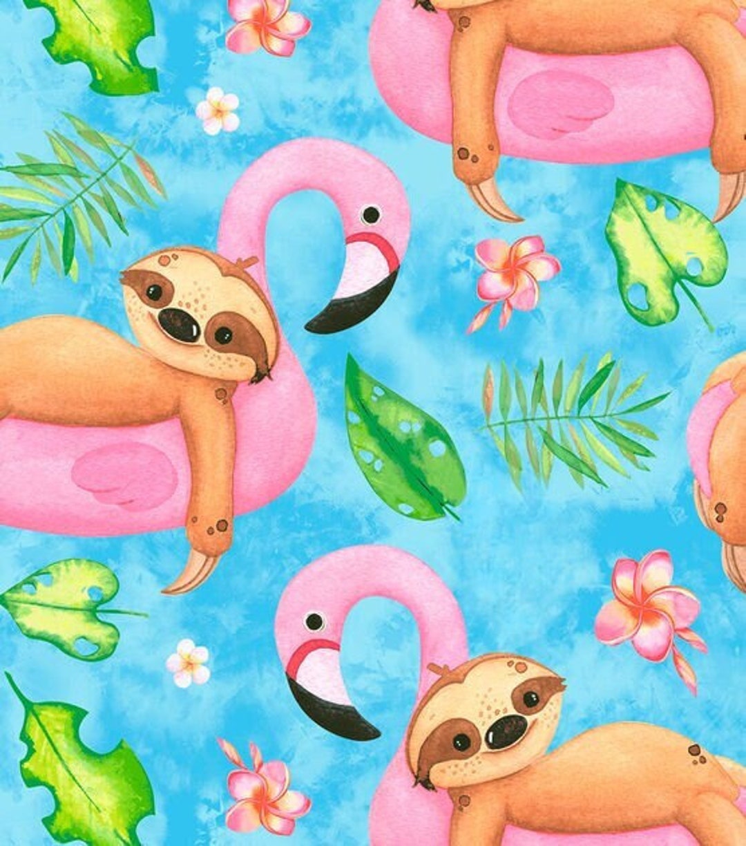 Sloth Fabric by the Yard Large Scale 100% Cotton Fabric - Etsy