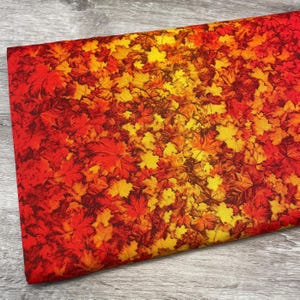Autumn Glory Ombre Leaves - By Freckle & Lollie - 100% Cotton - Multicolor leaf vibrant nature theme Fall Leaf Leaves Fabric