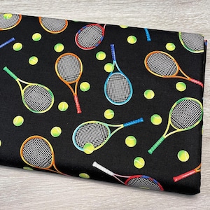 Tennis Fabric by the yard - 100% Cotton Fabric - Timeless Treasures - Tennis Lover Gift Tennis Gear Sports theme material