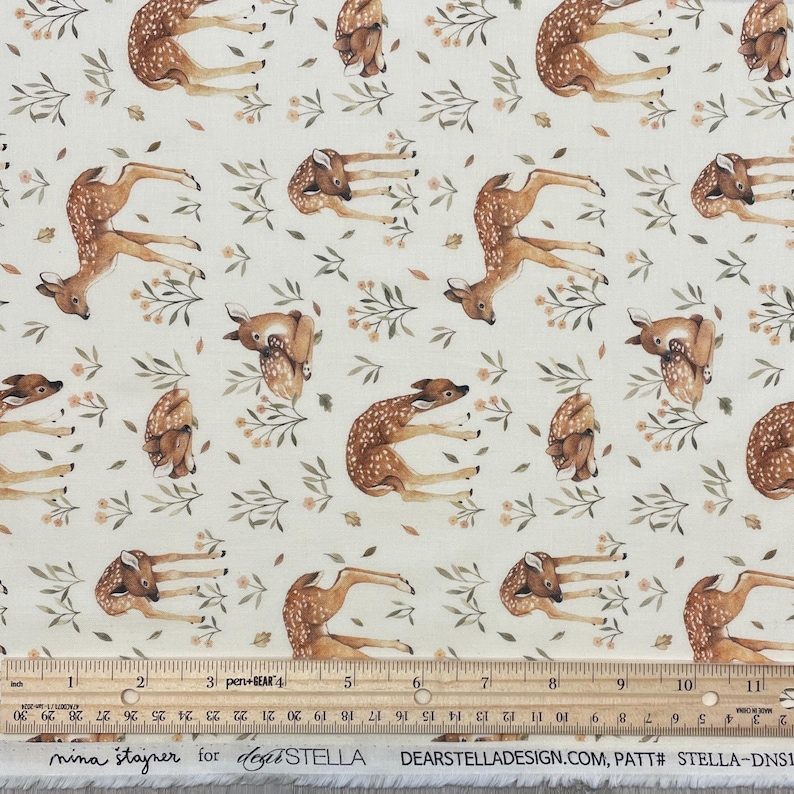 Dear Stella Deer Fabric - Little Fawn - 100% Cotton Fabric - Little Fawn & Friends collection - Baby Deer - DNS1905 image 2