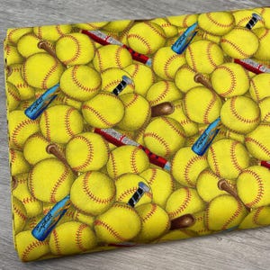 Softball fabric by the yard - Sports Collection - 100% Cotton Fabric from Elizabeth&#39;s Studio
