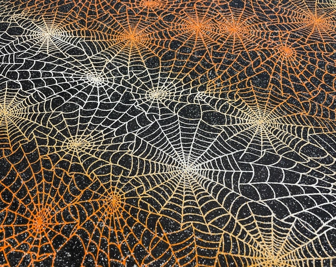 Spider  Fabric With Sparkles 100 Cotton Fabric by the Yard