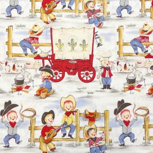 Cowboy Fabric - Lil Cowpokes - Michael Miller - 100% Cotton - Western  Rodeo Country Material