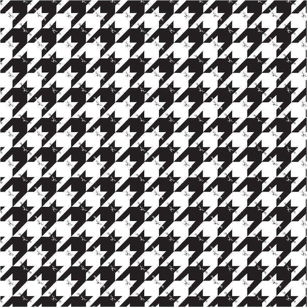 Kitty Houndstooth Fabric - Feline Good Collection - Timeless Treasures - 100% Cotton