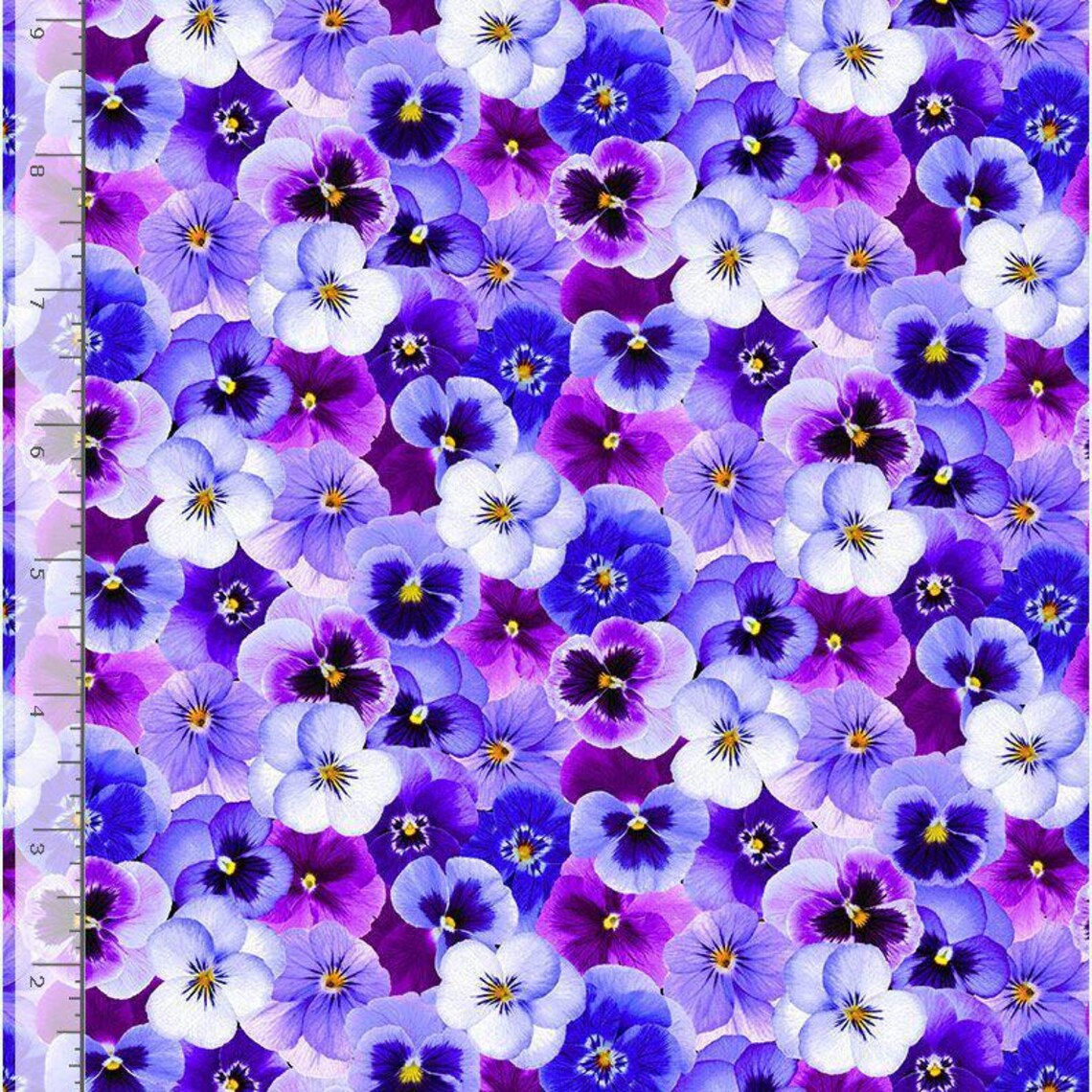 Pansy Fabric - Timeless Treasures - 100% Cotton - Packed Pansies ...